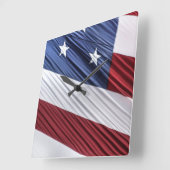 Amerikaanse vlag voor rode, witte en blauwe Amerik Vierkante Klok (Hoek)