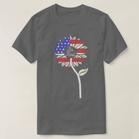 Amerikaanse vlag voor Sind Sunflower T-shirt (Design voorkant)