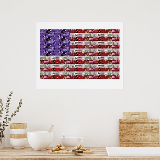 Amerikaanse vlag voor soldaten poster (Keuken)