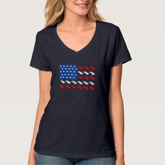 Amerikaanse vlag voor speler Drink team T-shirt (Voorkant)