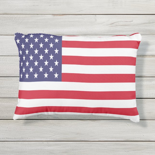 Amerikaanse vlag voor sterren en bars buitenkussen (Achterkant)