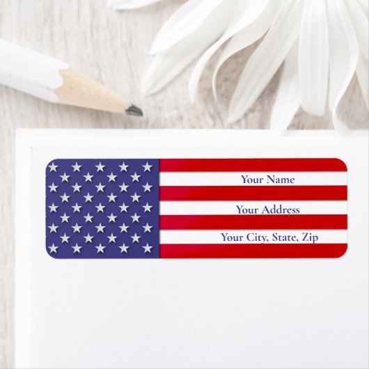 Amerikaanse vlag voor sterren en strips etiket (Insitu)