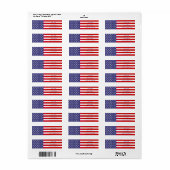 Amerikaanse vlag voor sterren en strips etiket (Full Sheet)