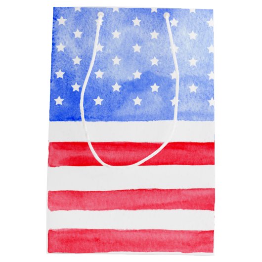 Amerikaanse vlag voor sterren en strips medium cadeauzakje (Achterkant)