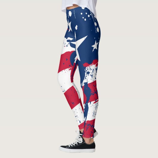 Amerikaanse vlag voor sterren en strips-plastische leggings (Links)