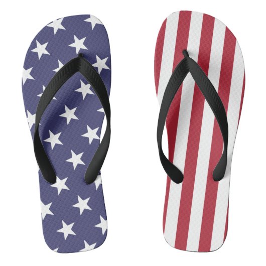Amerikaanse vlag voor sterren en strips teenslippers (Voetbed)