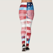 Amerikaanse vlag voor Trans Pride | Hout en schild Leggings (Achterkant)