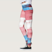 Amerikaanse vlag voor Trans Pride | Hout en schild Leggings (Links)