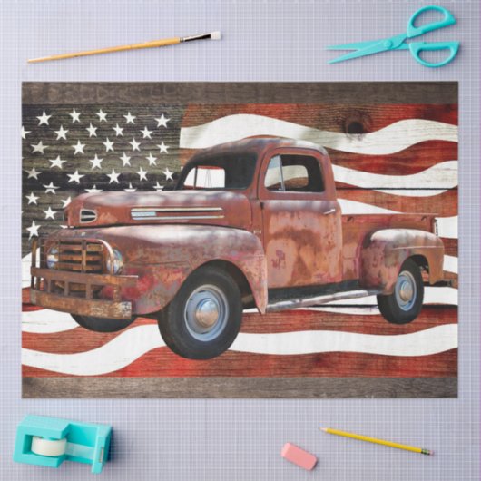 Amerikaanse vlag voor vrachtwagen tissuepapier (Craft)