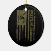  Amerikaanse vlag voor vrouwen die de grootmoeder  Keramisch Ornament (Links)