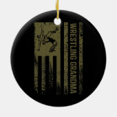  Amerikaanse vlag voor vrouwen die de grootmoeder  Keramisch Ornament (Achterkant)