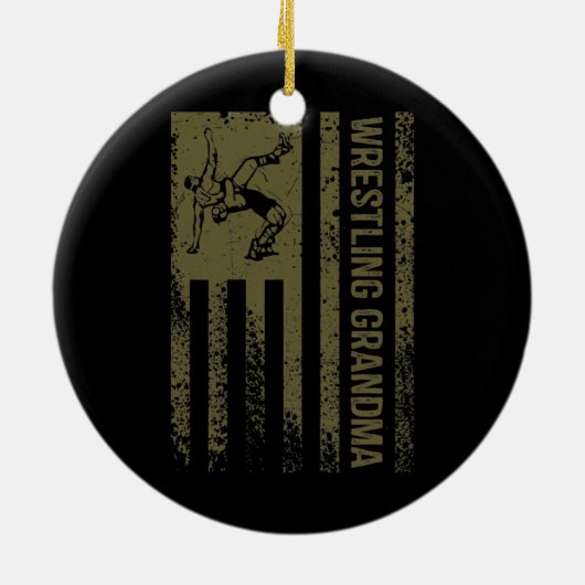  Amerikaanse vlag voor vrouwen die de grootmoeder  Keramisch Ornament (Achterkant)