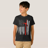 Amerikaanse vlag voor windturbine t-shirt (Voorkant volledig)