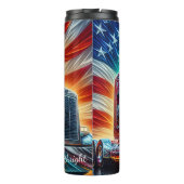 Amerikaanse Vlag Vrachtwagen Chrome Energie Thermosbeker (Achterkant)