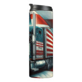 Amerikaanse Vlag Vrachtwagen Patriotic Road Thermosbeker (Geroteerd rechts)