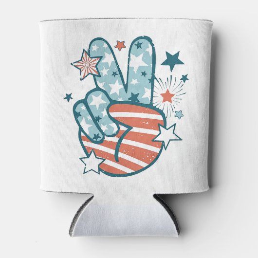 Amerikaanse vlag "vrede" blikjeskoeler (Voorkant)