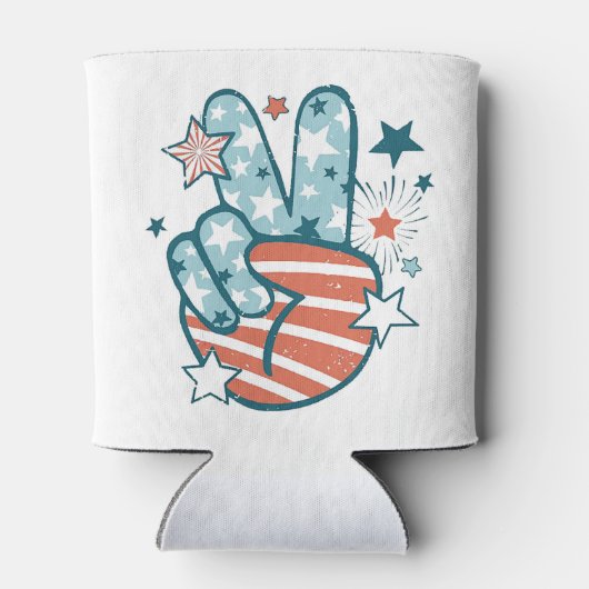 Amerikaanse vlag "vrede" blikjeskoeler (Achterkant)