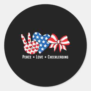 Amerikaanse vlag Vrede Liefde Cheerleading Cheerle Ronde Sticker