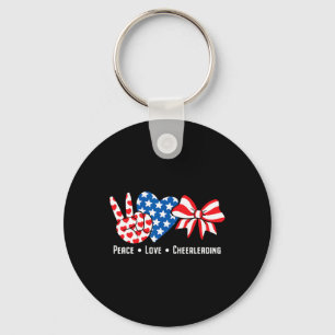 Amerikaanse vlag Vrede Liefde Cheerleading Cheerle Sleutelhanger