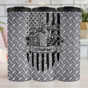 Amerikaanse Vlag Vrede Mechanische Gereedschappen  Thermosbeker