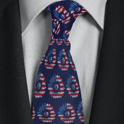 Amerikaanse vlag Vrede Zonnebloem Stropdas