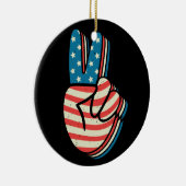 Amerikaanse Vlag Vredesbord Hand 4 juli Keramisch Ornament (Rechts)