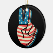 Amerikaanse Vlag Vredesbord Hand 4 juli Keramisch Ornament (Links)