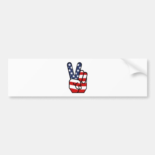 Amerikaanse Vlag Vredeshand Bumpersticker (Voorkant)