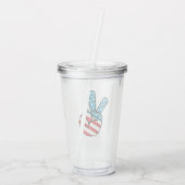 Amerikaanse vlag vredesteken acryl drinkbeker (Achterkant)