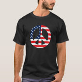 Amerikaanse vlag Vredesteken Vredessymbool VS T-shirt (Voorkant)