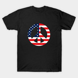 Amerikaanse vlag Vredesteken Vredessymbool VS T-shirt