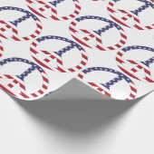 AMERIKAANSE VLAG VREDESZIJDE CADEAUPAPIER (Hoek)