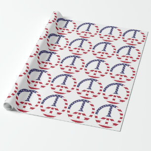 AMERIKAANSE VLAG VREDESZIJDE CADEAUPAPIER