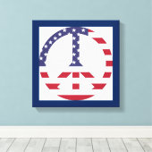 AMERIKAANSE VLAG VREDESZIJDE CANVAS AFDRUK (Insitu (Houten vloer))