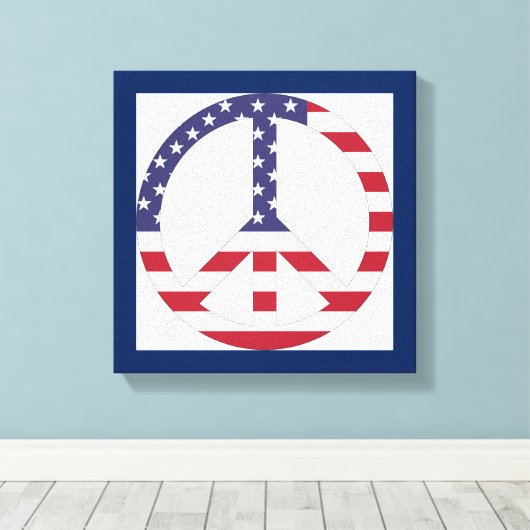 AMERIKAANSE VLAG VREDESZIJDE CANVAS AFDRUK (Insitu (Houten vloer))