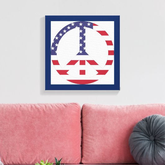 AMERIKAANSE VLAG VREDESZIJDE CANVAS AFDRUK (Insitu (Woonkamer))