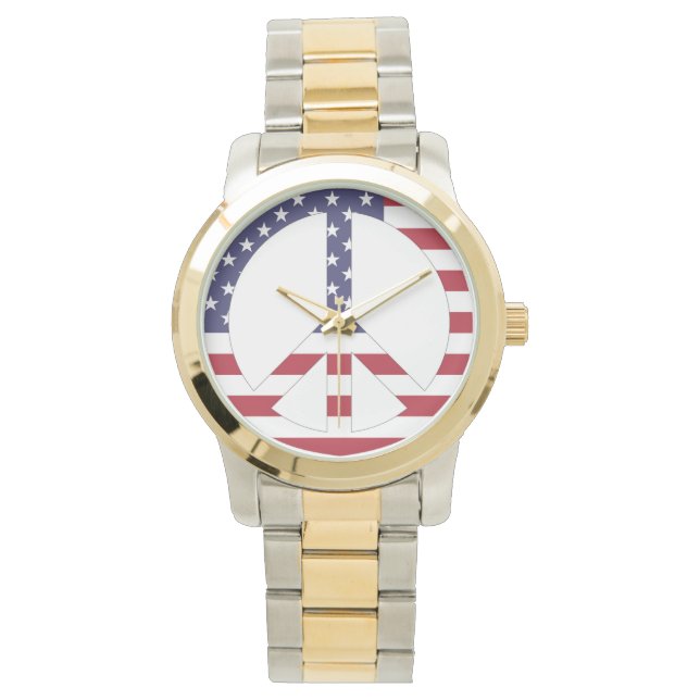AMERIKAANSE VLAG VREDESZIJDE HORLOGE (Voorkant)