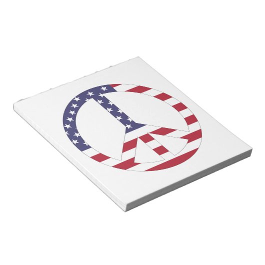 AMERIKAANSE VLAG VREDESZIJDE NOTITIEBLOK (Schuin)