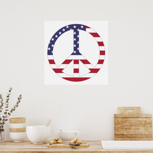 AMERIKAANSE VLAG VREDESZIJDE POSTER (Keuken)