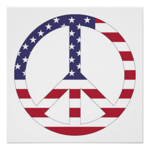 AMERIKAANSE VLAG VREDESZIJDE POSTER