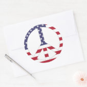 AMERIKAANSE VLAG VREDESZIJDE RONDE STICKER (Envelop)