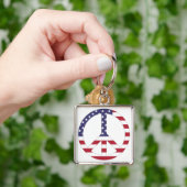 AMERIKAANSE VLAG VREDESZIJDE SLEUTELHANGER (Hand)