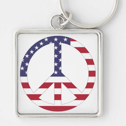 AMERIKAANSE VLAG VREDESZIJDE SLEUTELHANGER (Voorkant)