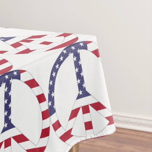 AMERIKAANSE VLAG VREDESZIJDE TAFELKLEED (Voorbeeld)