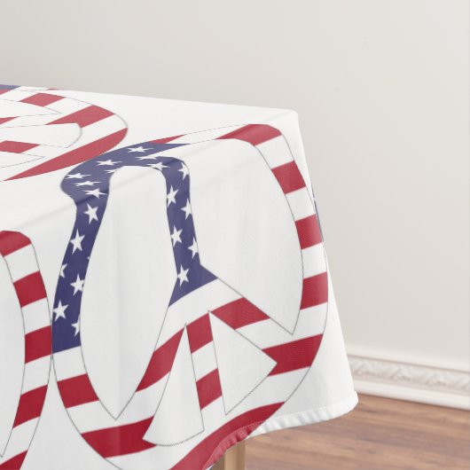 AMERIKAANSE VLAG VREDESZIJDE TAFELKLEED (Voorbeeld)