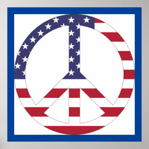 AMERIKAANSE VLAG VREDETEKEN POSTER
