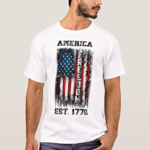 Amerikaanse vlag Vrijheid Est 1776 T-shirt