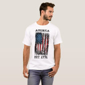 Amerikaanse vlag Vrijheid Est 1776 T-shirt (Voorkant volledig)