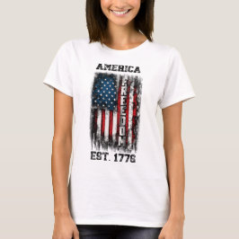 Amerikaanse vlag Vrijheid Est 1776 T-shirt