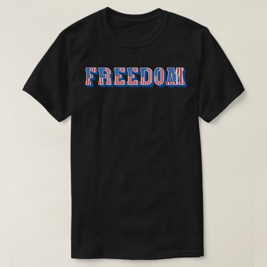 Amerikaanse vlag vrijheid tekst t-shirt (Design voorkant)